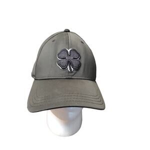 Live Lucky Black Clover Flex Fit Hat Small/Medium Black On Black Baseball Cap